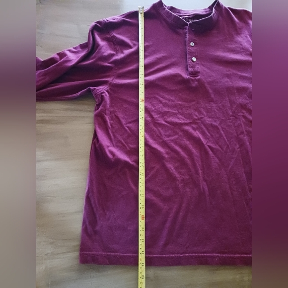 L.L. Bean Mens L Cotton Long Sleeve Shirt EUC Maroon - Picture 5 of 8
